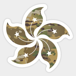 Hong Kong Flag Flower Camo Sticker